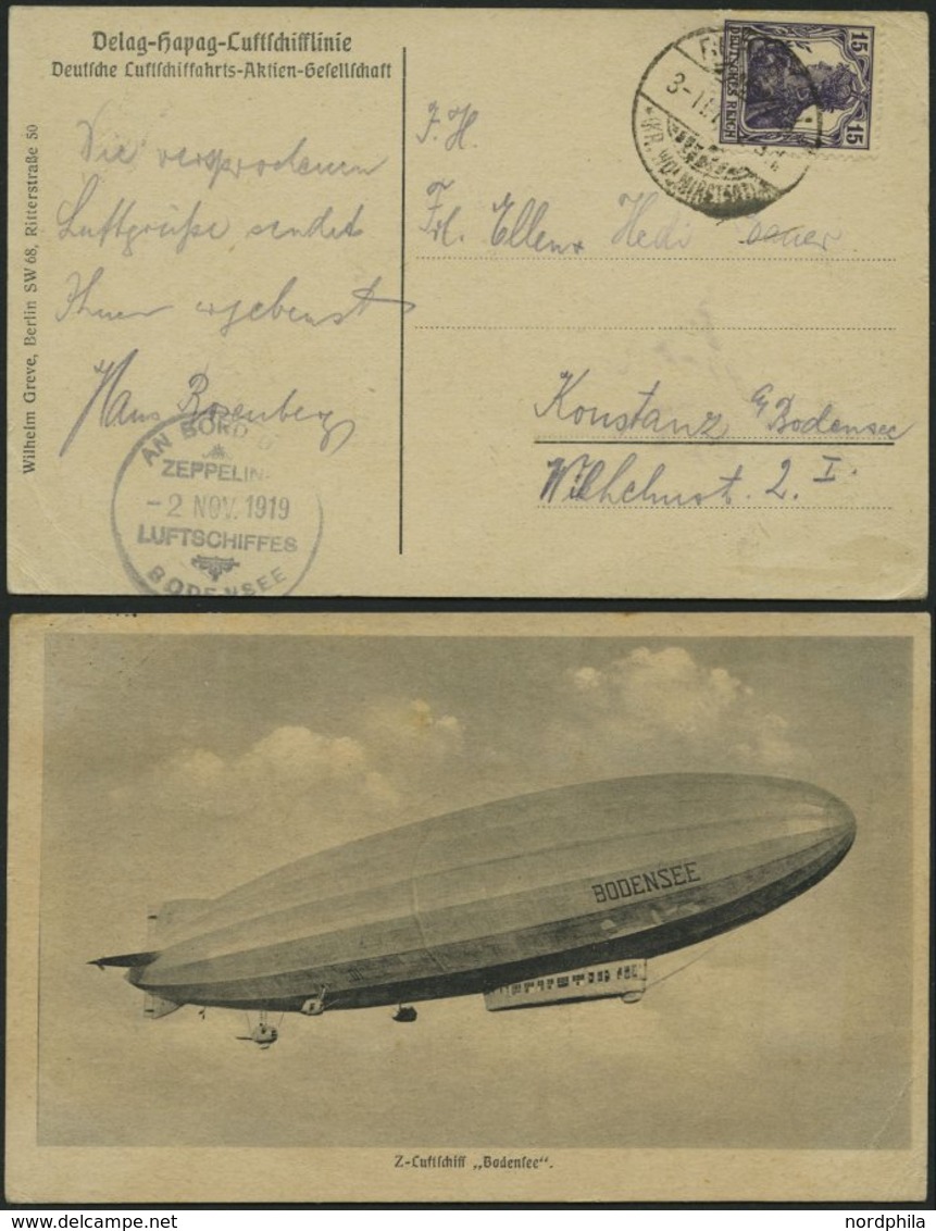 ZEPPELINPOST 19F BRIEF, 1919, Luftschiff Bodensee, Poststempel Burgstall/Krs. Wolmirstedt Von Der Notlandung Am 3. Novem - Luft- Und Zeppelinpost