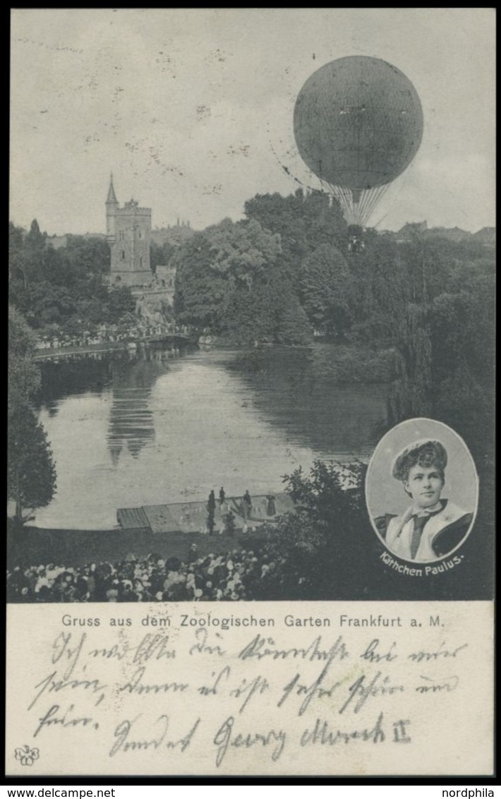 BALLON-FAHRTEN 1897-1916 1907, Käthchen Paulus (1868-1935), Berufsluftschifferin, Erfinderin Des Zusammenlegbaren Fallsc - Fesselballons