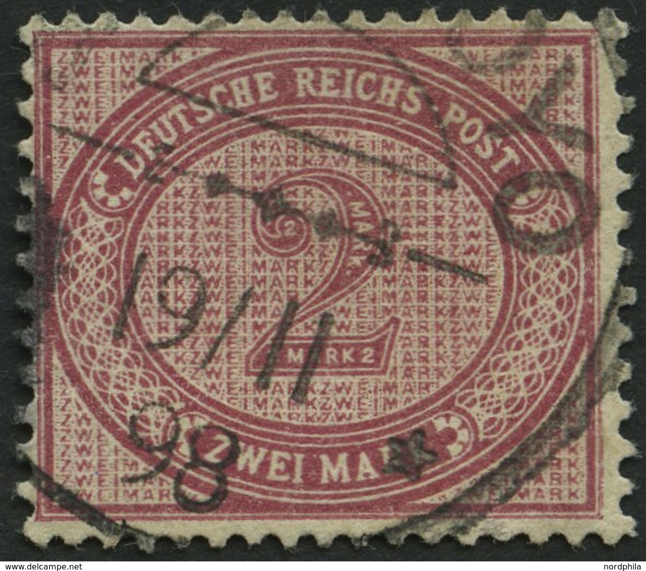 DEUTSCH-OSTAFRIKA VO 37e O, 1898, 2 M. Dunkelrotkarmin, K1 BAGAMOYO, Pracht, Gepr. Bothe - German East Africa