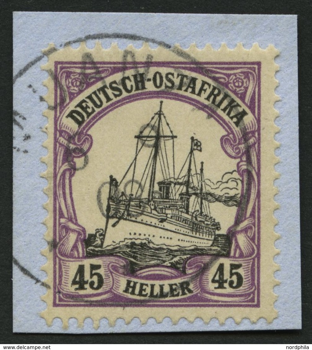 DEUTSCH-OSTAFRIKA 28b BrfStk, 1905, 45 H. Rotviolett/schwarz, Ohne Wz., Stempel MUANZA, Prachtbriefstück, Mi. (110.-) - Deutsch-Ostafrika