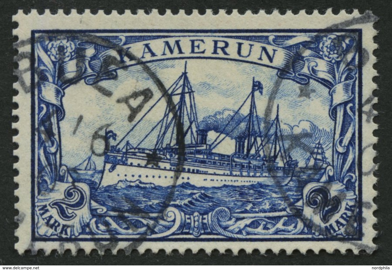 KAMERUN 17 O, 1900, 2 M. Schwärzlichblau, Pracht, Mi. 90.- - Camerun