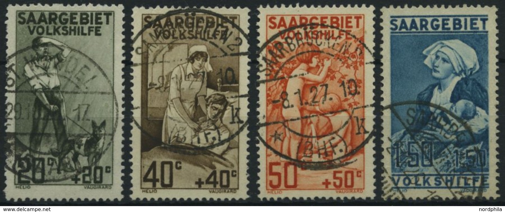 SAARGEBIET 104-07 O, 1926, Volkshilfe, Prachtsatz, Gepr. Geigle, Mi. 130.- - Altri & Non Classificati