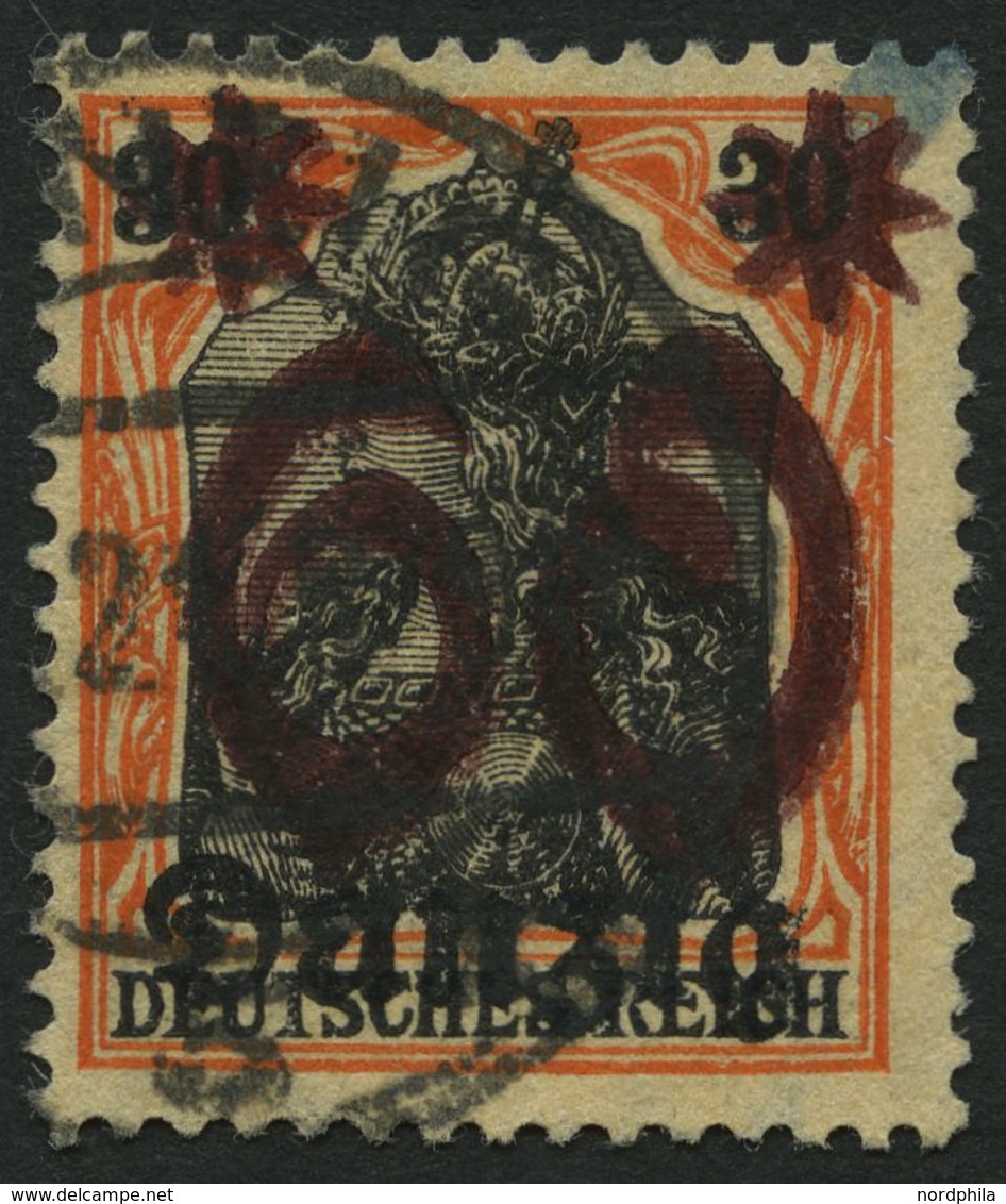 FREIE STADT DANZIG 19DDII O, 1920, 60 Auf 30 Pf., Doppelaufdruck, Pracht, Gepr. Dr. Oechsner Und Infla, Mi. 200.- - Sonstige & Ohne Zuordnung