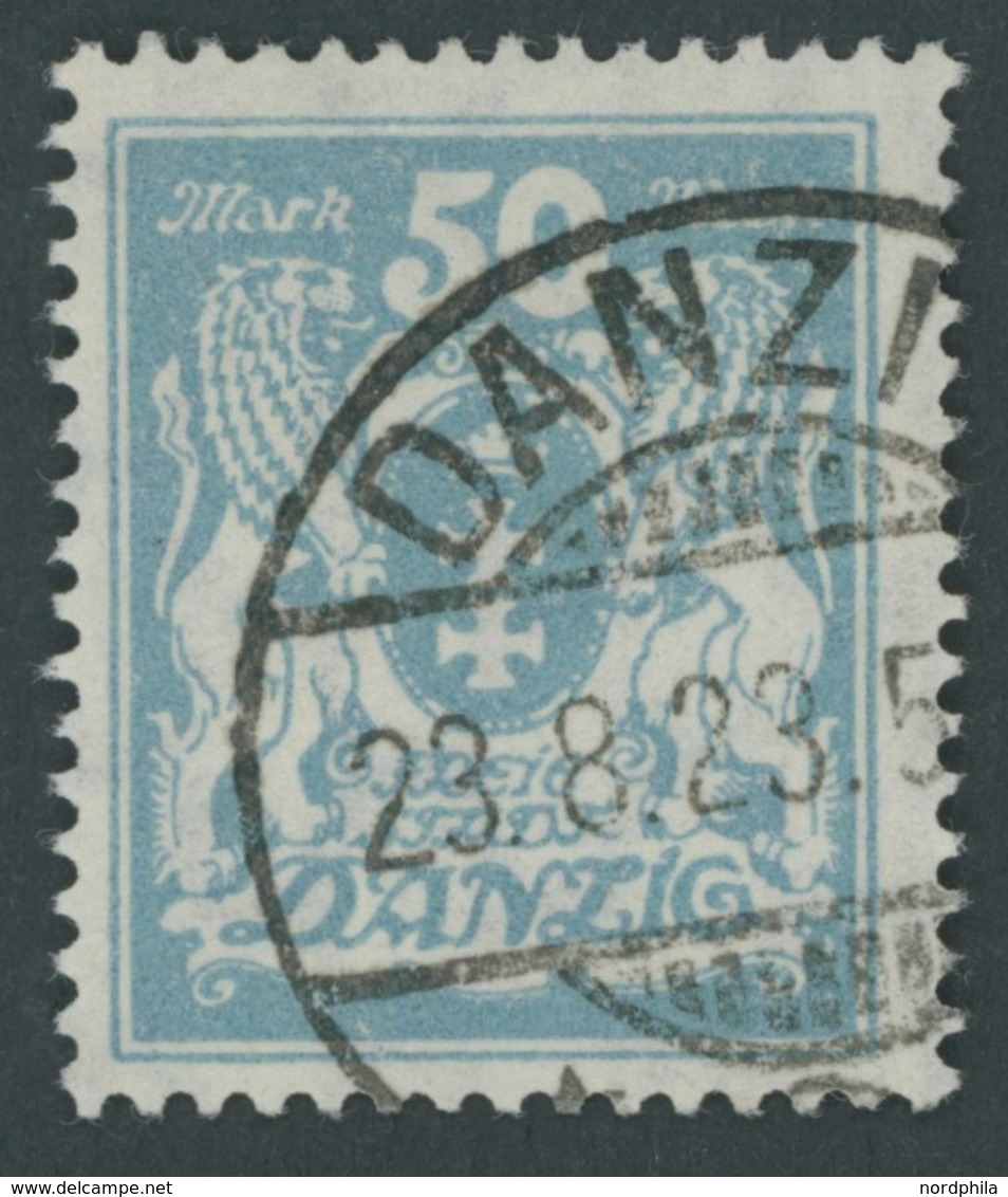 FREIE STADT DANZIG 139 O, 1923, 50 M. Mittelgrünlichblau, Zeitgerechte Entwertung, Pracht, Kurzbefund Gruber, Mi. 200.- - Sonstige & Ohne Zuordnung