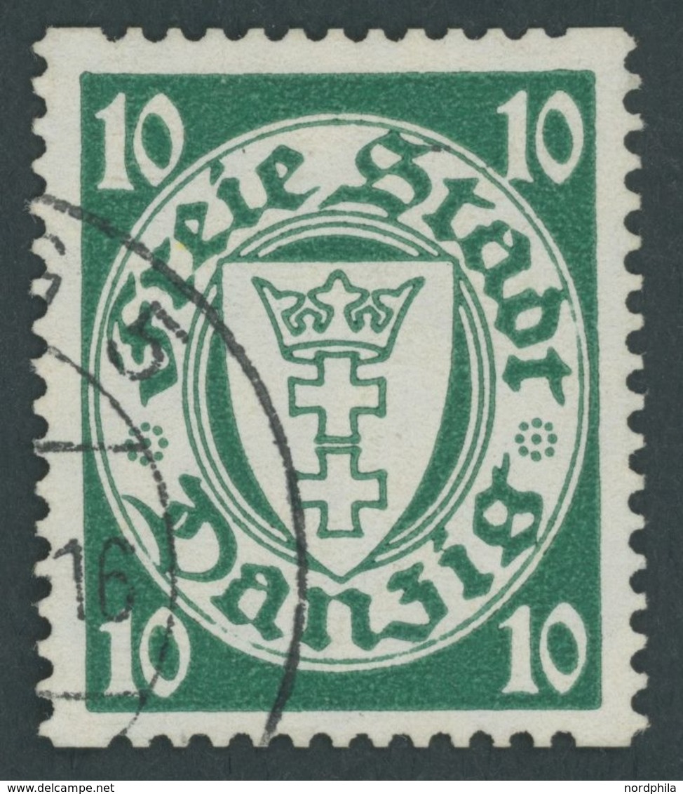 FREIE STADT DANZIG 292Dy O, 1939, 10 Pf. Dunkelgrün, Rollenzähnung, Waagerechte Gummiriffelung, Zeitgerechte Entwertung  - Sonstige & Ohne Zuordnung