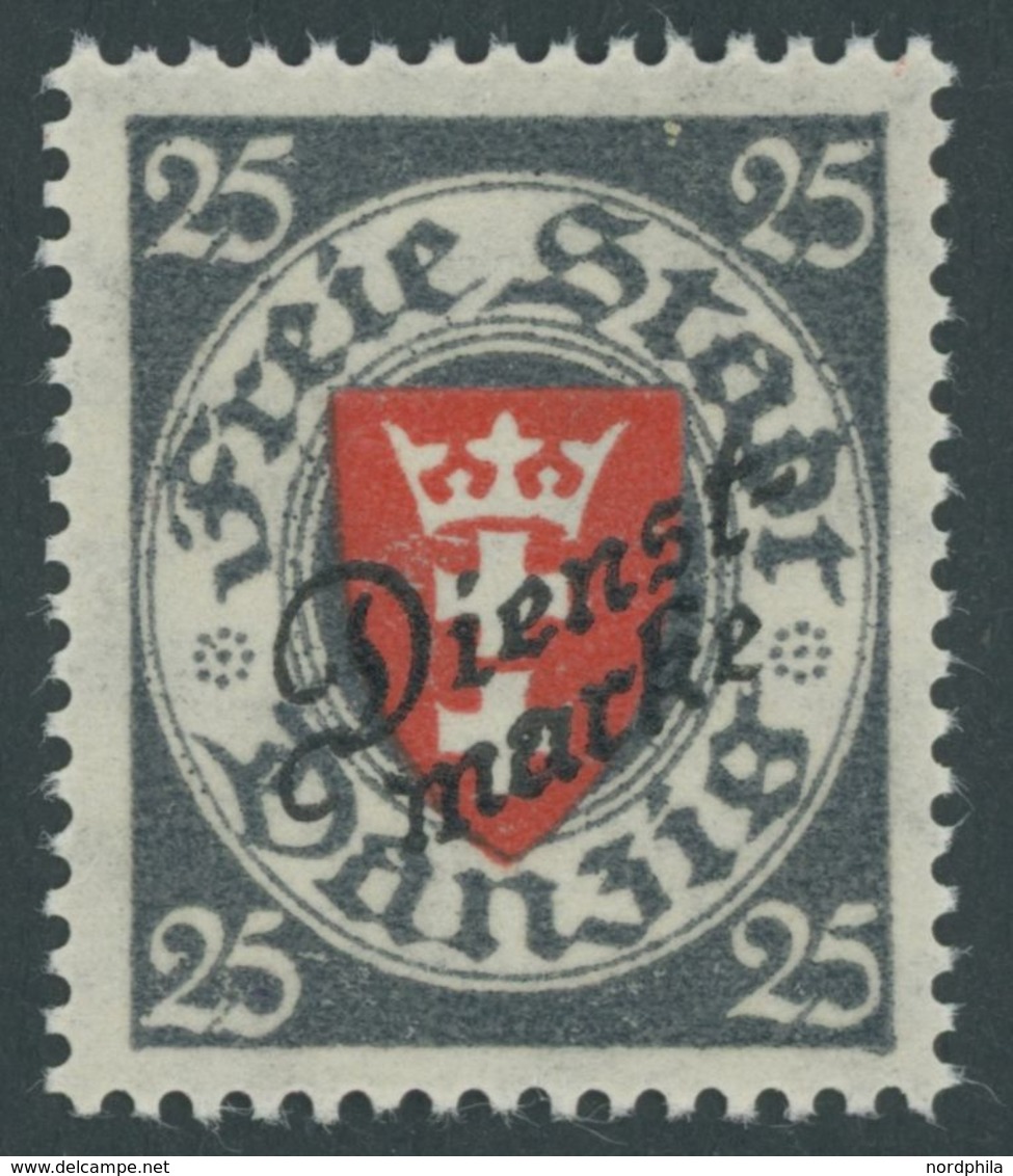 DIENSTMARKEN D 46a **, 1924, 25 Pf. Dunkeltürkisgrau/lebhaftzinnoberrot, Postfrisch, Pracht, Mi. 70.- - Other & Unclassified