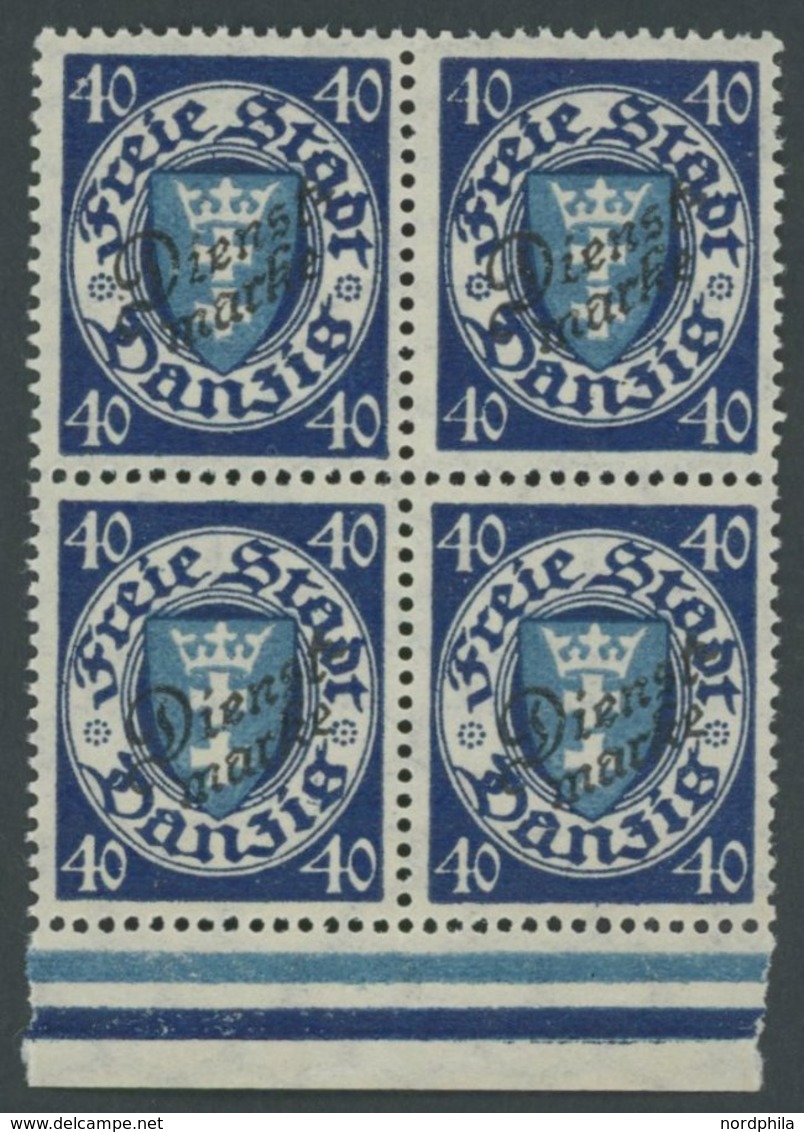 DIENSTMARKEN D 49a VB **, 1924 20 Pf. Schwärzlichviolettultramarin/lebhaftpreußischblau Im Unterrandviererblock, üblich  - Sonstige & Ohne Zuordnung