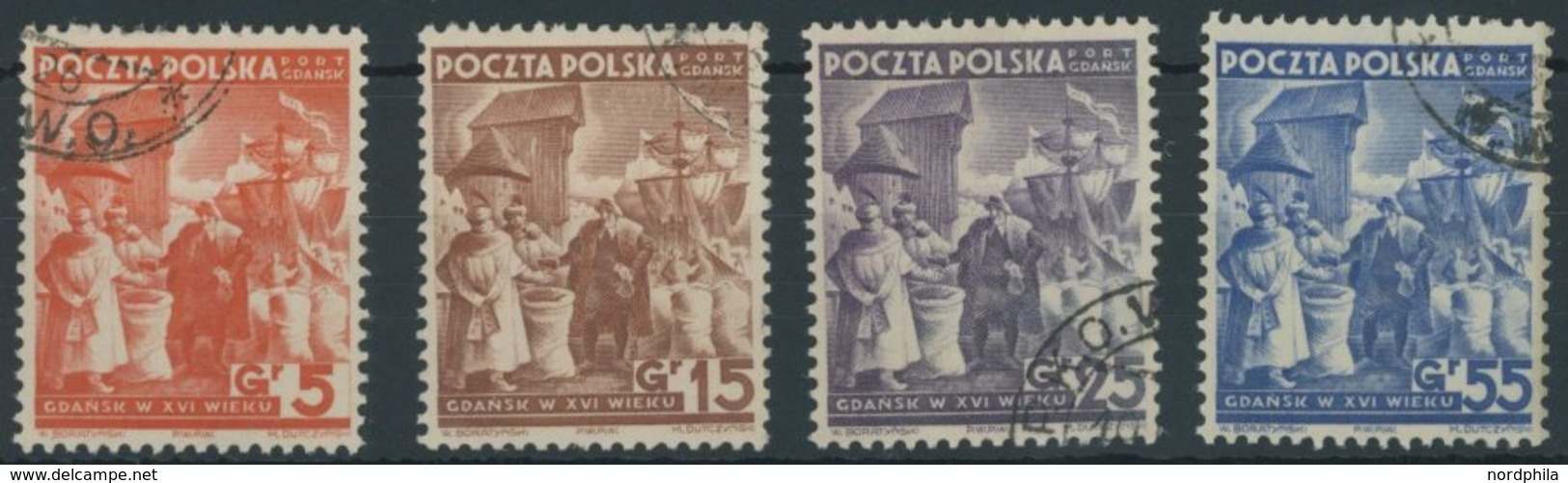 PORT GDANSK 34-37 O, 1938, Republik Polen, Prachtsatz, Mi. 110.- - Sonstige & Ohne Zuordnung