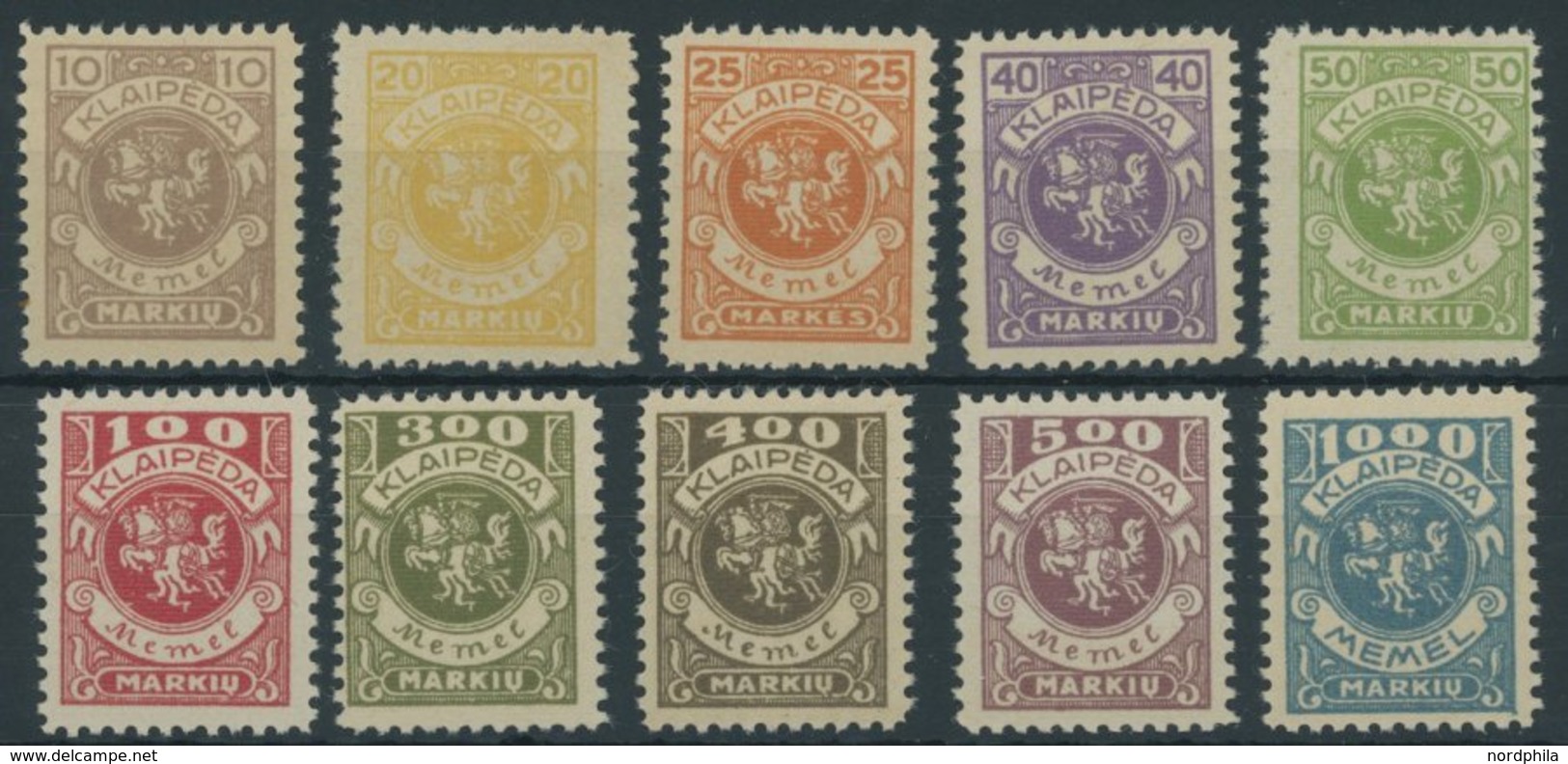 MEMELGEBIET 141-50 **, 1923, Wappenreiter, Postfrisch, Pracht, Mi. 230.- - Klaipeda 1923