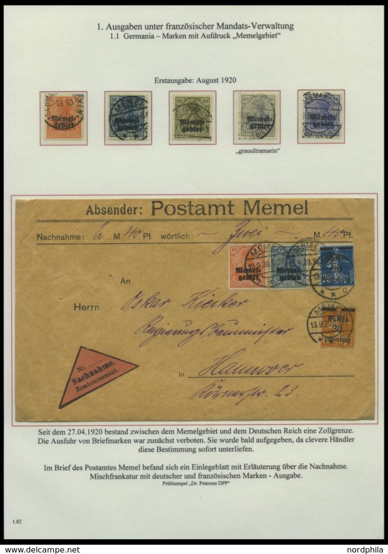 MEMELGEBIET O,Brief,BrfStk,**,* , Reichhaltige Saubere Teilsammlung Memel Von 1920-1922 Mit Vielen Besonderheiten, Bogen - Memel (Klaïpeda) 1923