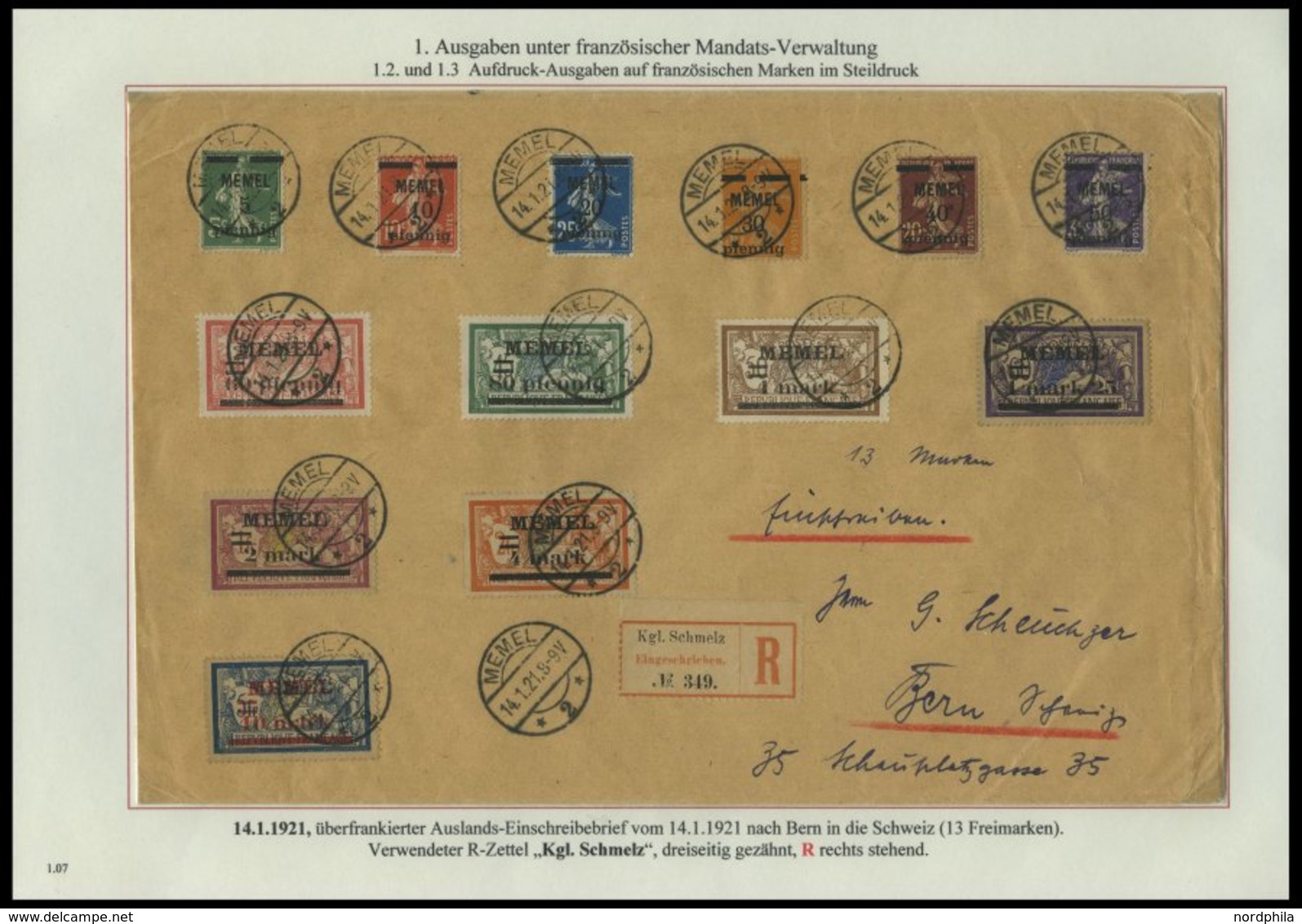 MEMELGEBIET o,Brief,BrfStk,**,* , reichhaltige saubere Teilsammlung Memel von 1920-1922 mit vielen Besonderheiten, Bogen