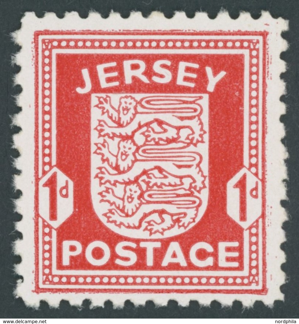 JERSEY 2z **, 1941, 1 P. Rot, Gestrichenes Papier, Pracht, Mi. 80.- - Besetzungen 1938-45