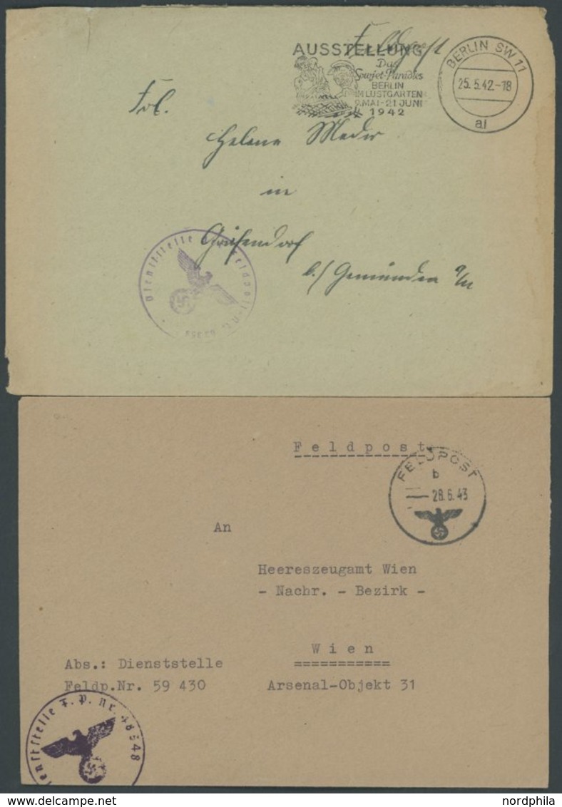 FELDPOST II. WK BELEGE 1942/44, SS-Leibstandarte Adolf Hitler: 3 Verschiedene Feldpostbriefe Mit Dienst- Und FP-Nummerns - Occupazione 1938 – 45