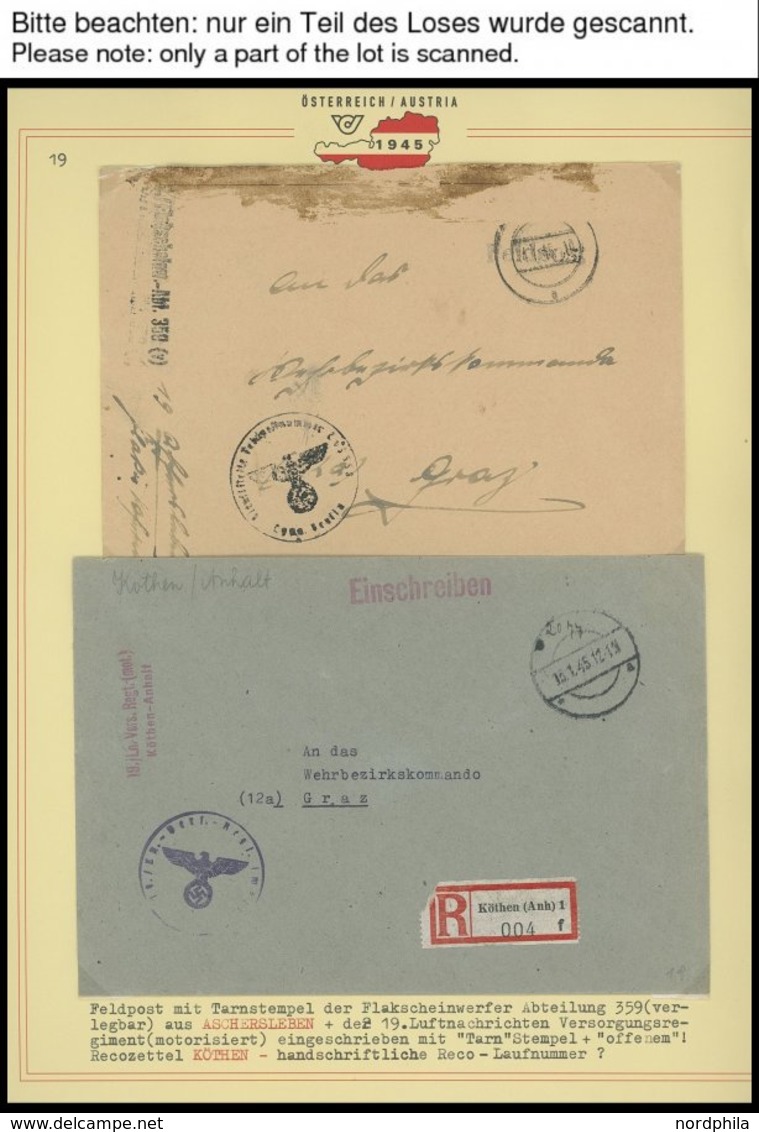 FELDPOST II. WK BELEGE 1945, 44 Belege, Meist Mit Inhalt, Der Deutschen Luftwaffe Nach Und Von Österreich Von überwiegen - Besetzungen 1938-45