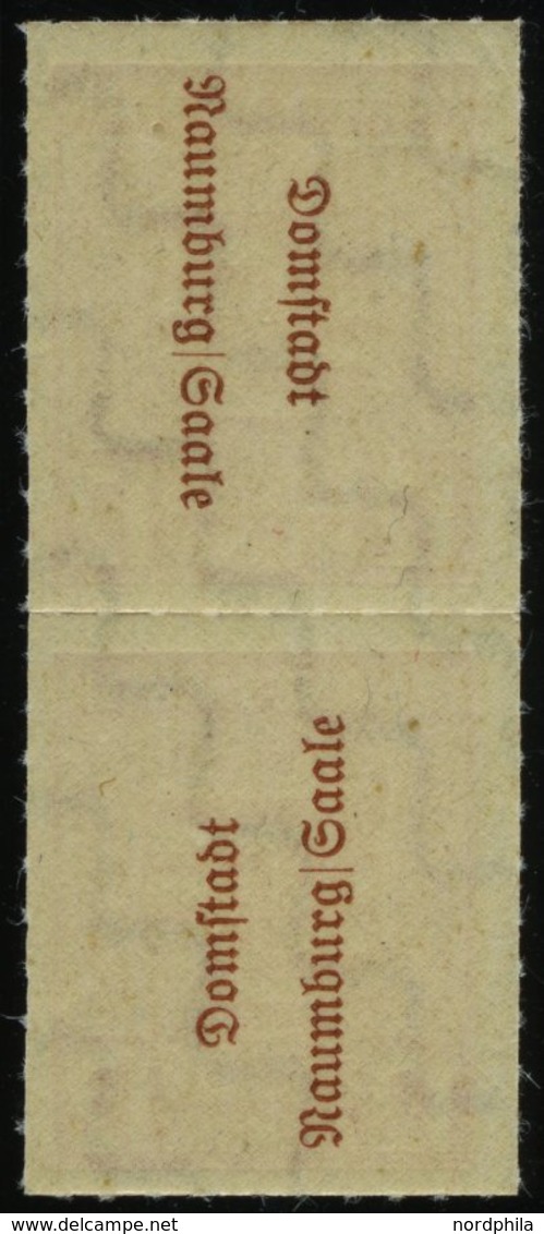 NAUMBURG 6SK **, 1946, 12 Pf. Dunkelrosarot Im Senkrechten Kehrdruckpaar Mit Beiden Typen, Pracht, Mi. 100.- - Altri & Non Classificati