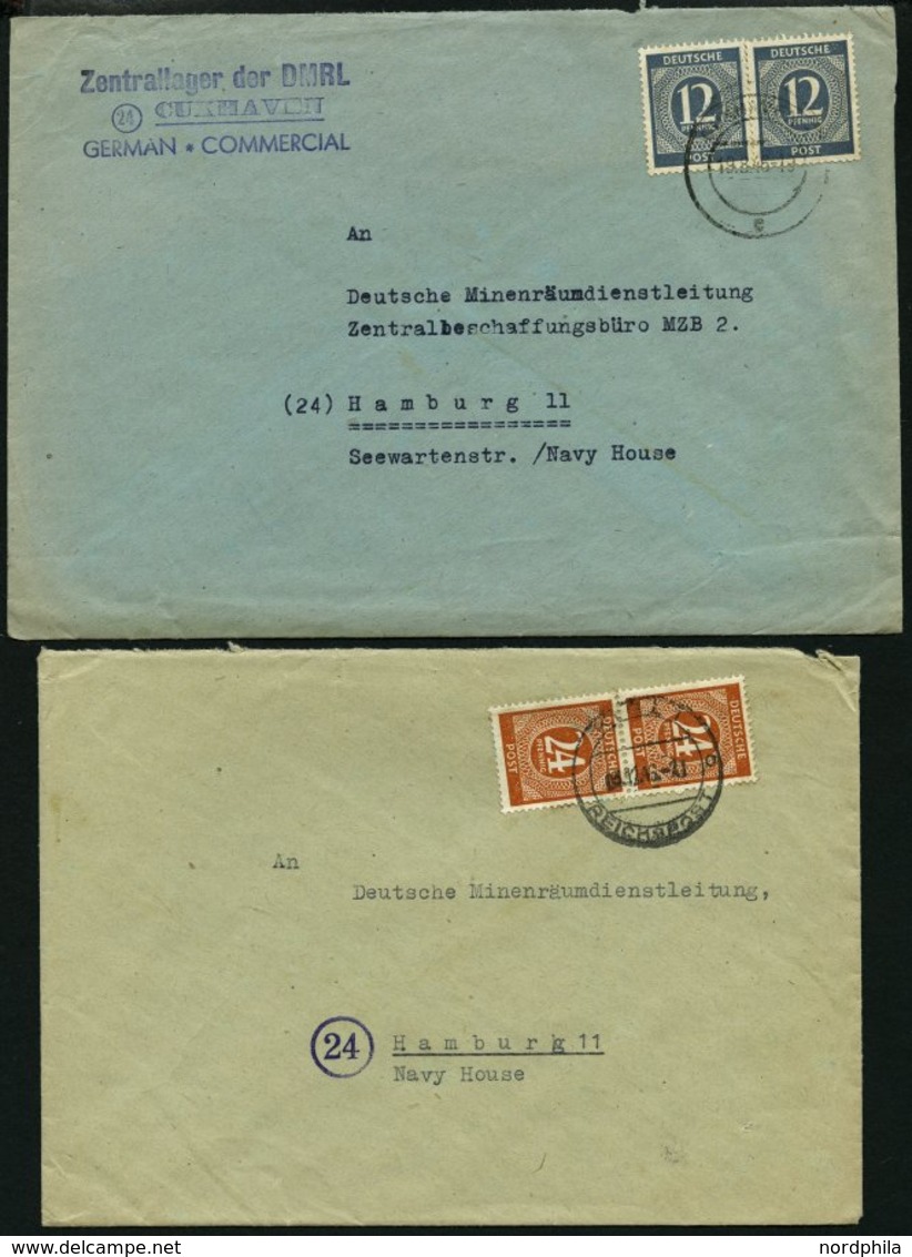 ALLIIERTE BES. 1946/7, 4 Frankierte Briefe An Die Deutsche Minenräumdienstleitung In Hamburg, Verschiedene Absender, Fei - Autres & Non Classés