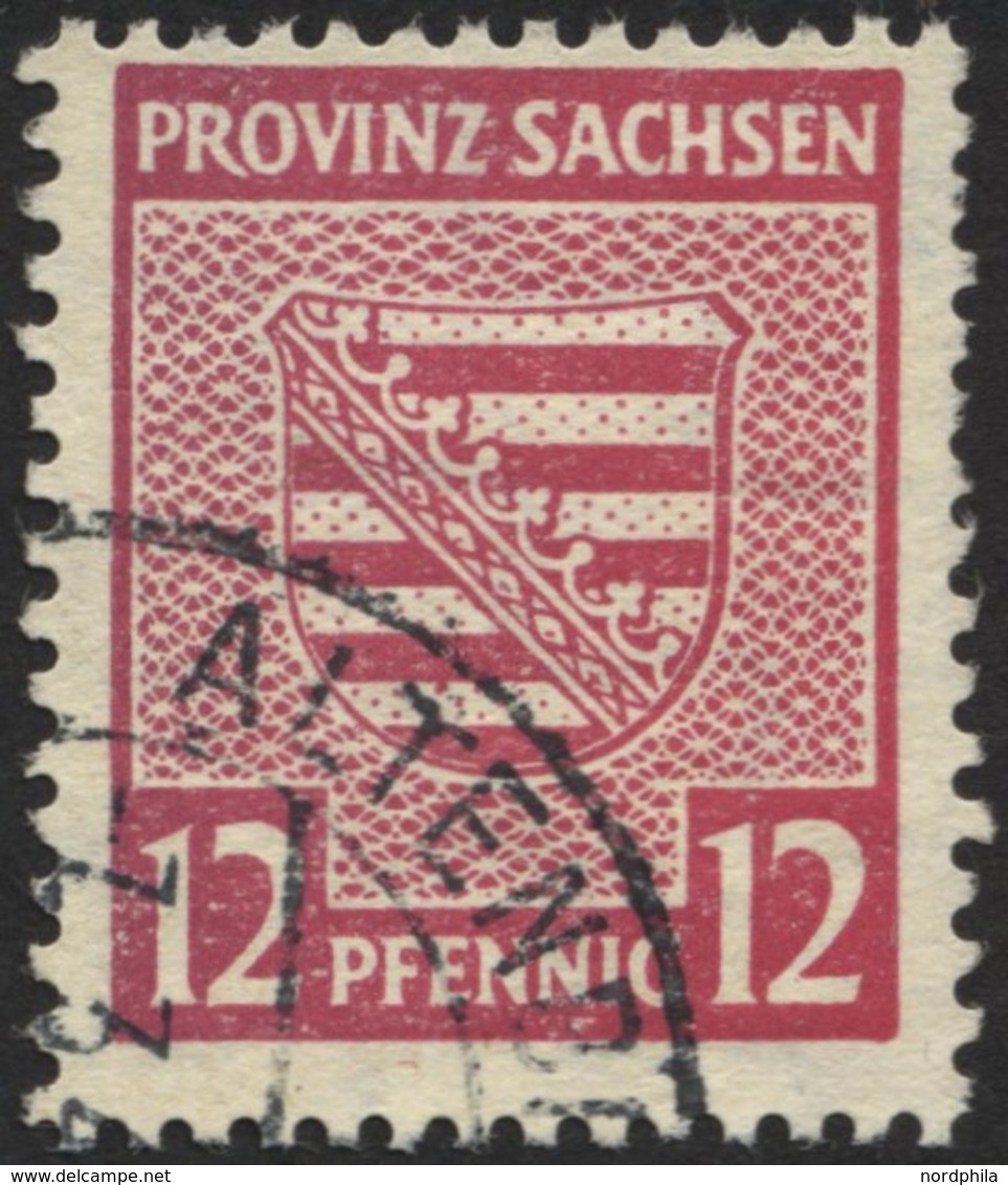 PROVINZ SACHSEN 79Yb O, 1945, 12 Pf. Hellilakarmin, Wz. 1Y, Stempel ALTENBRAK, üblich Gezähnt Pracht, RR!, Fotoattest-Ko - Altri & Non Classificati