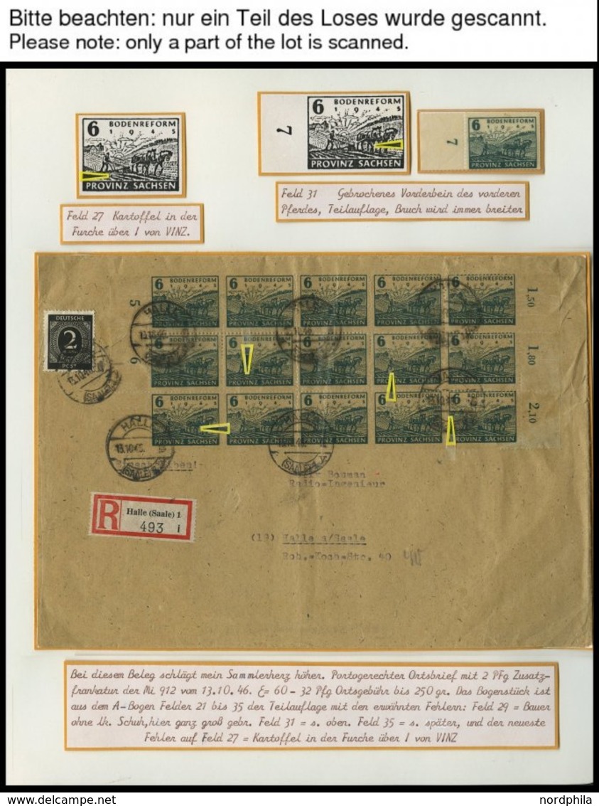 PROVINZ SACHSEN 90/1 Brief,o, *, Spezialsammlung Bodenreform Auf Zigarettenpapier, 2-bändige Interessante Forschungssamm - Other & Unclassified