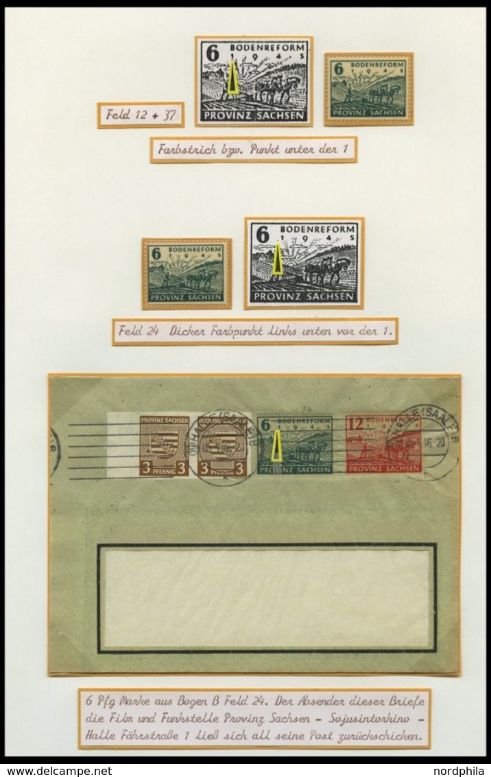 PROVINZ SACHSEN 90/1 Brief,o, *, Spezialsammlung Bodenreform Auf Zigarettenpapier, 2-bändige Interessante Forschungssamm - Sonstige & Ohne Zuordnung