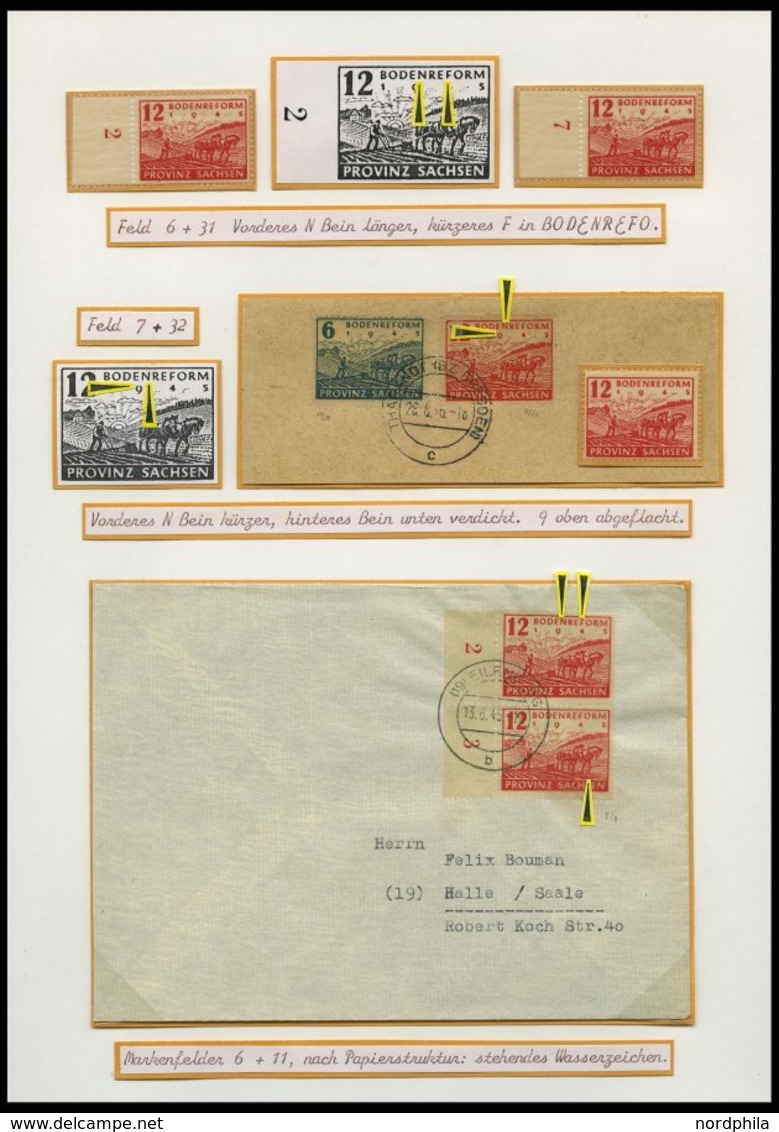 PROVINZ SACHSEN 90/1 Brief,o, *, Spezialsammlung Bodenreform Auf Zigarettenpapier, 2-bändige Interessante Forschungssamm - Altri & Non Classificati