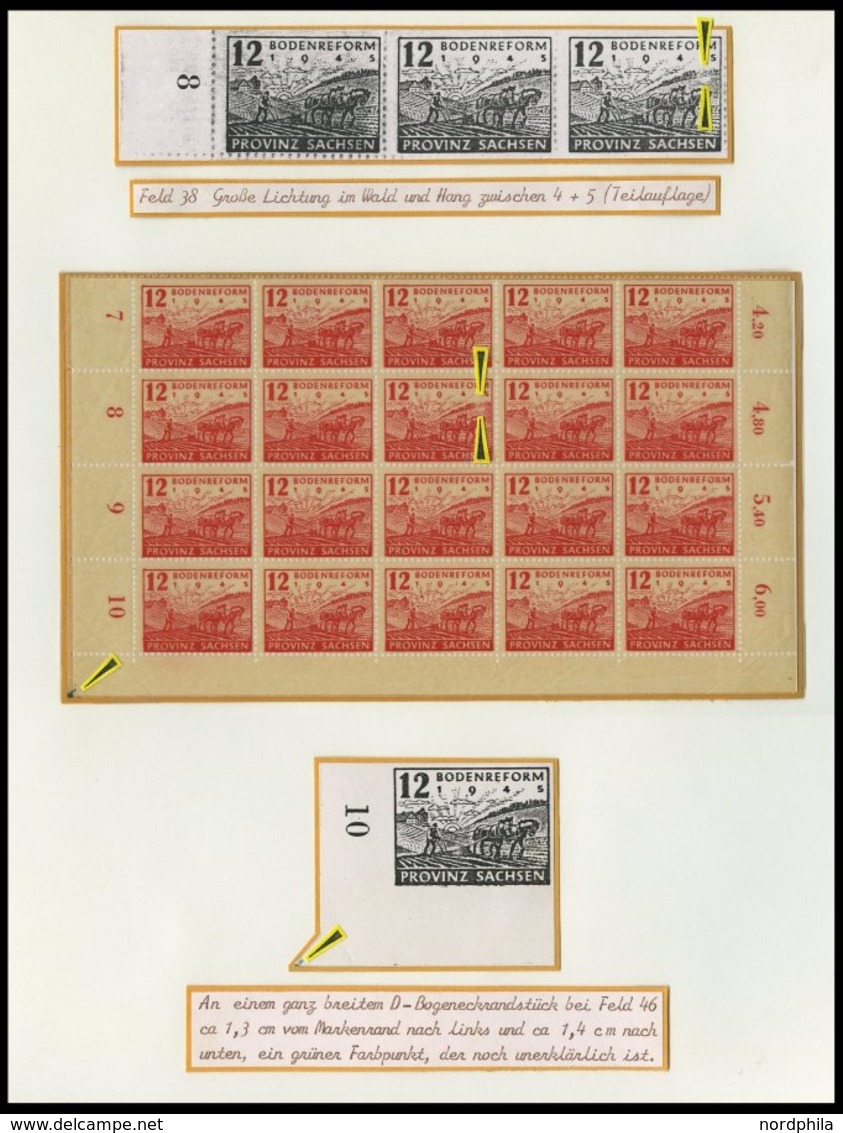 PROVINZ SACHSEN 90/1 Brief,o, *, Spezialsammlung Bodenreform auf Zigarettenpapier, 2-bändige interessante Forschungssamm