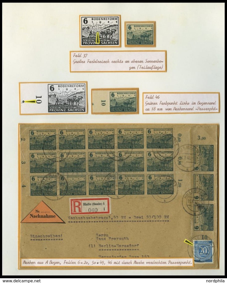 PROVINZ SACHSEN 90/1 Brief,o, *, Spezialsammlung Bodenreform auf Zigarettenpapier, 2-bändige interessante Forschungssamm