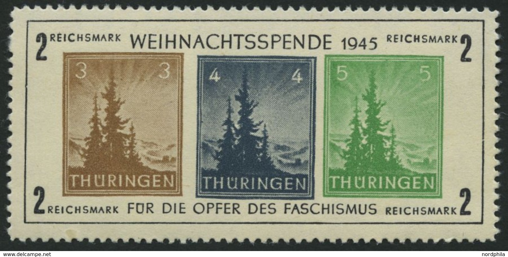 THÜRINGEN Bl. 1xa **, 1945, Block Antifa, Weißes Kartonpapier, Type II, Pracht, Mi. 450.- - Autres & Non Classés