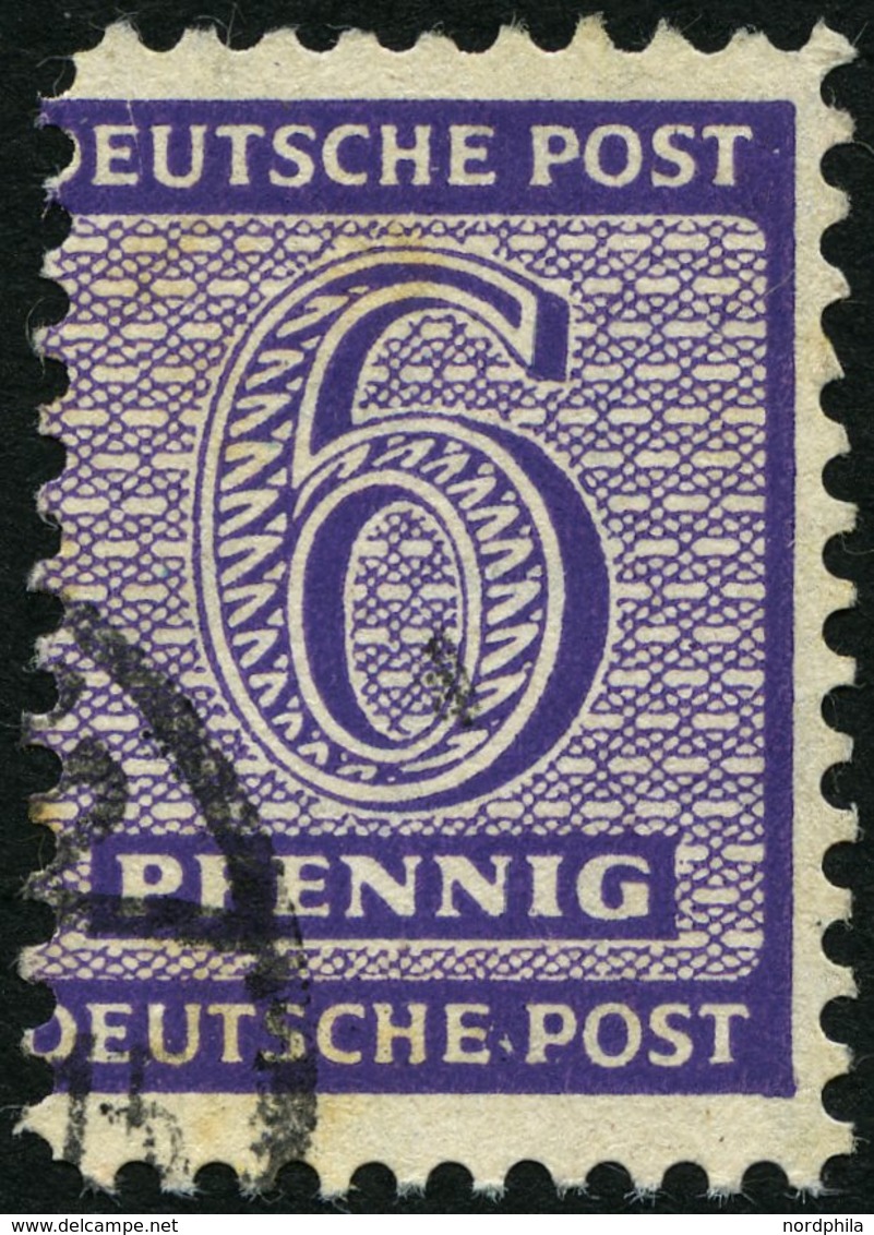 WEST-SACHSEN 117BaX O, 1945, 6 Pf. Grauviolett Roßwein, Gezähnt L 111/4-111/2, Wz. 1X, Etwas Fleckig Sonst Pracht, Gepr. - Sonstige & Ohne Zuordnung