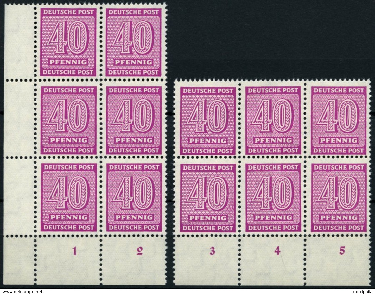 WEST-SACHSEN 136XaI,II **, 1945, 40 Pf. Lila, Wz. 1X, Mit Abart 0 Der Wertangabe 40 Ausgebrochen Und Rechter Rand Gebroc - Sonstige & Ohne Zuordnung