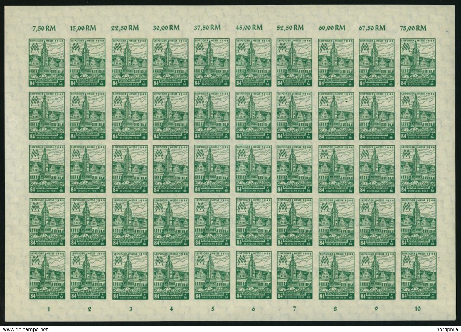 WEST-SACHSEN 162-65BY **, Leipziger Messe, Ungezähnt, Wz. Y, Im Kompletten Bogensatz (50), Pracht, R!, Mi. (ohne Abarten - Sonstige & Ohne Zuordnung