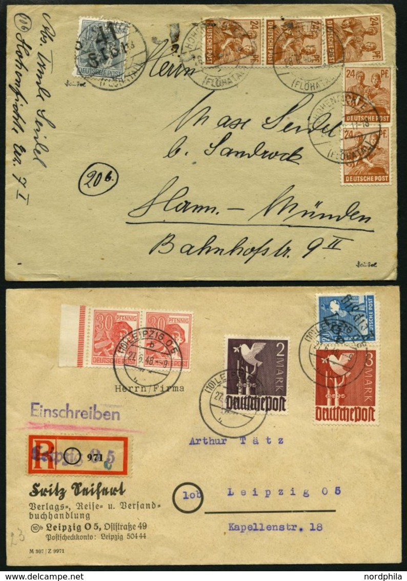 ALLGEMEINE-AUSGABEN Brief , 1948, 13 Verschiedene Briefe Mit Mischfrankaturen, Mit Zehnfach- Und Bezirksstempelfrankatur - Sonstige & Ohne Zuordnung