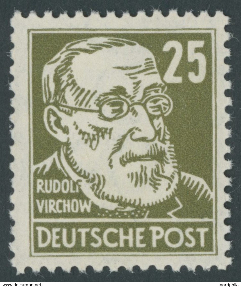 DDR 334z **, 1952, 25 Pf. Virchow, Gewöhnliches Papier, Postfrisch, Pracht, Mi. 200.- - Oblitérés