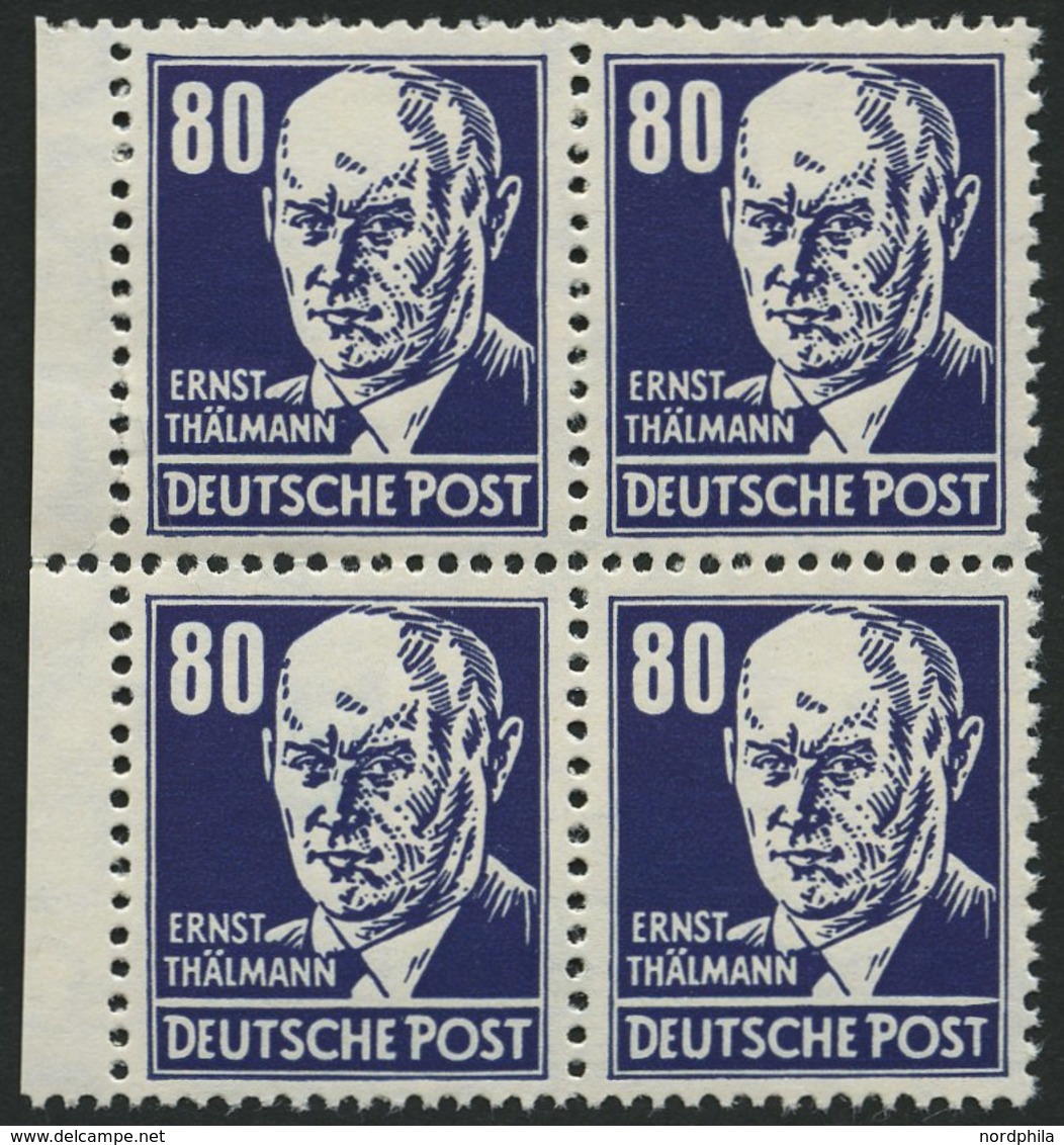 DDR 339PFIV **, 1952, 80 Pf. Thälmann Mit Plattenfehler T Von Post Rechts Spitz Und Weiße Einfassungslinie Rechts Vereng - Used Stamps