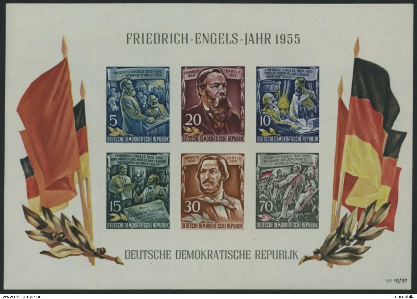 DDR Bl. 13 **, 1955, Block Engels, Pracht, Mi. 80.- - Used Stamps