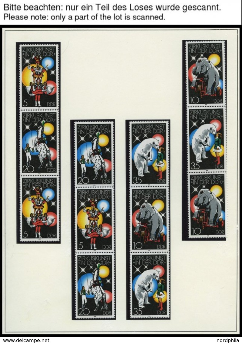 DDR 2364-67 **, 1978, Zirkus, Alle 16 Zusammendrucke Komplett (W Zd 394-401 Und S Zd 160-167), Dazu WZd 398 Mit Druckver - Used Stamps