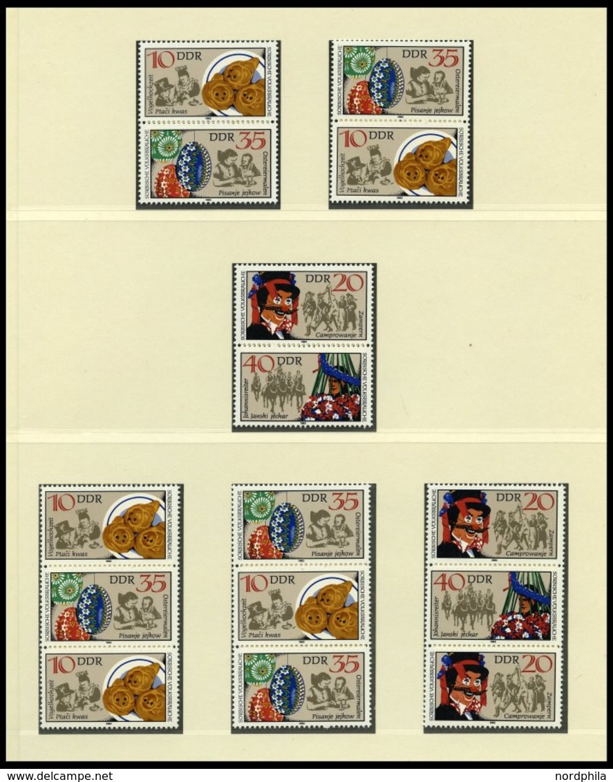 ZUSAMMENDRUCKE **, postfrische Sammlung Zusammendrucke DDR von 1960-90 in 4 Alben mit guten mittleren Ausgaben, dazu vie