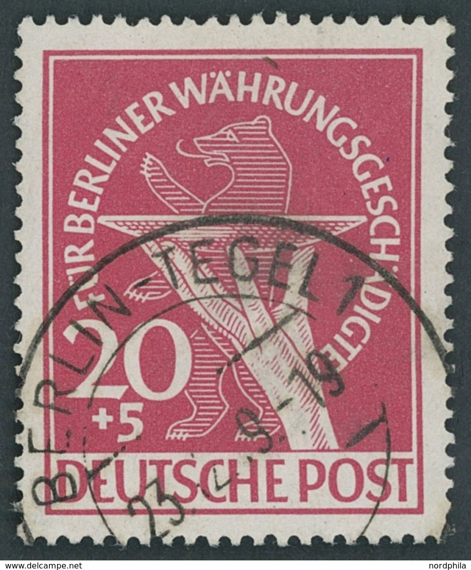 BERLIN 69 O, 1949, 20 Pf. Währungsgeschädigte, Pracht, Gepr. D. Schlegel, Mi. 190.- - Autres & Non Classés