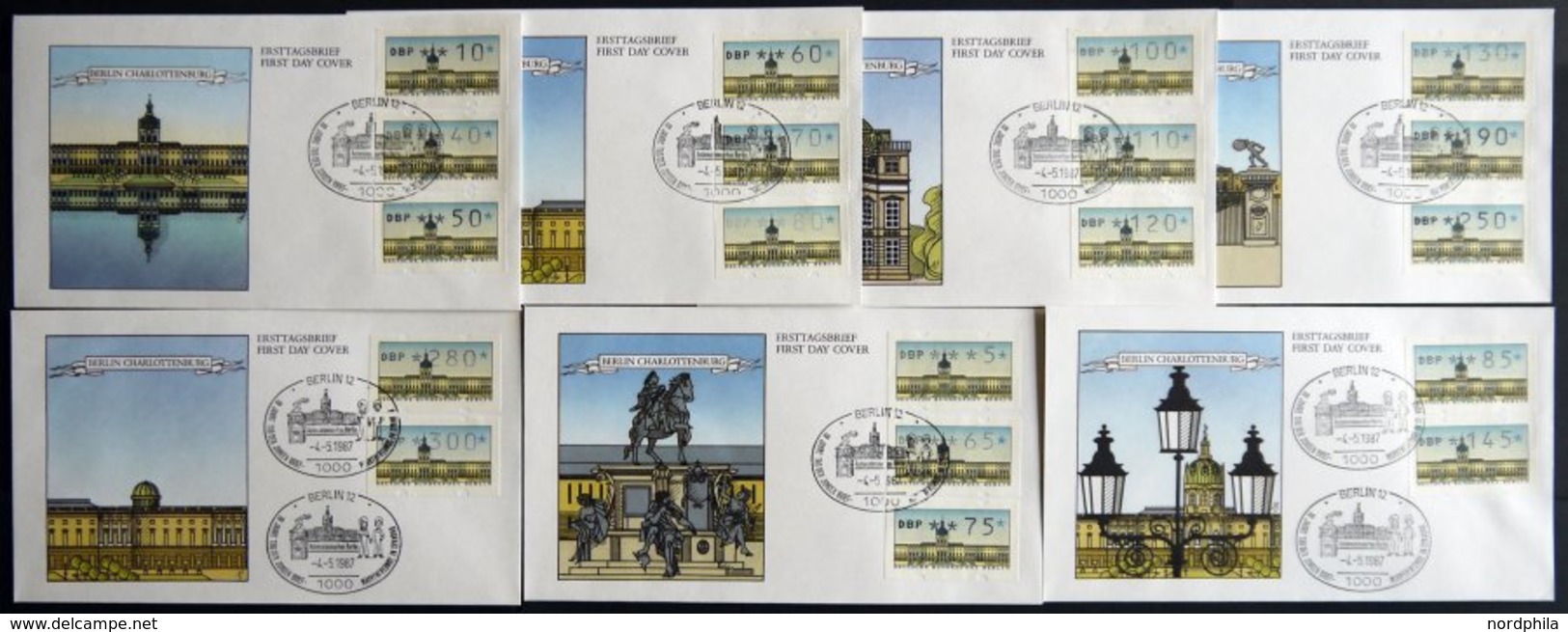 AUTOMATENMARKEN A 1VS 1,VS 2 BRIEF, 4.5.1987, 2 Komplette Versandstellen-Sätze Auf FDC`s, Pracht - Other & Unclassified