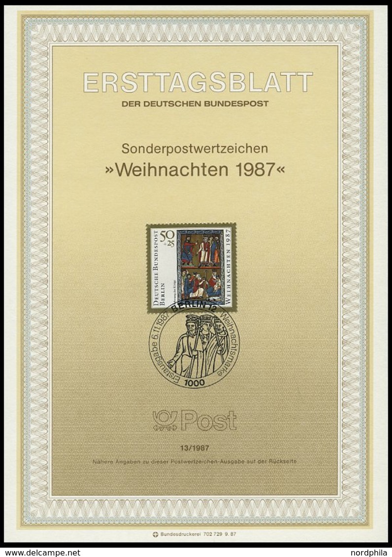 ERSTTAGSBLÄTTER 772-97 BrfStk, 1987, Kompletter Jahrgang, ETB 1 - 13/87, Pracht - Sonstige & Ohne Zuordnung