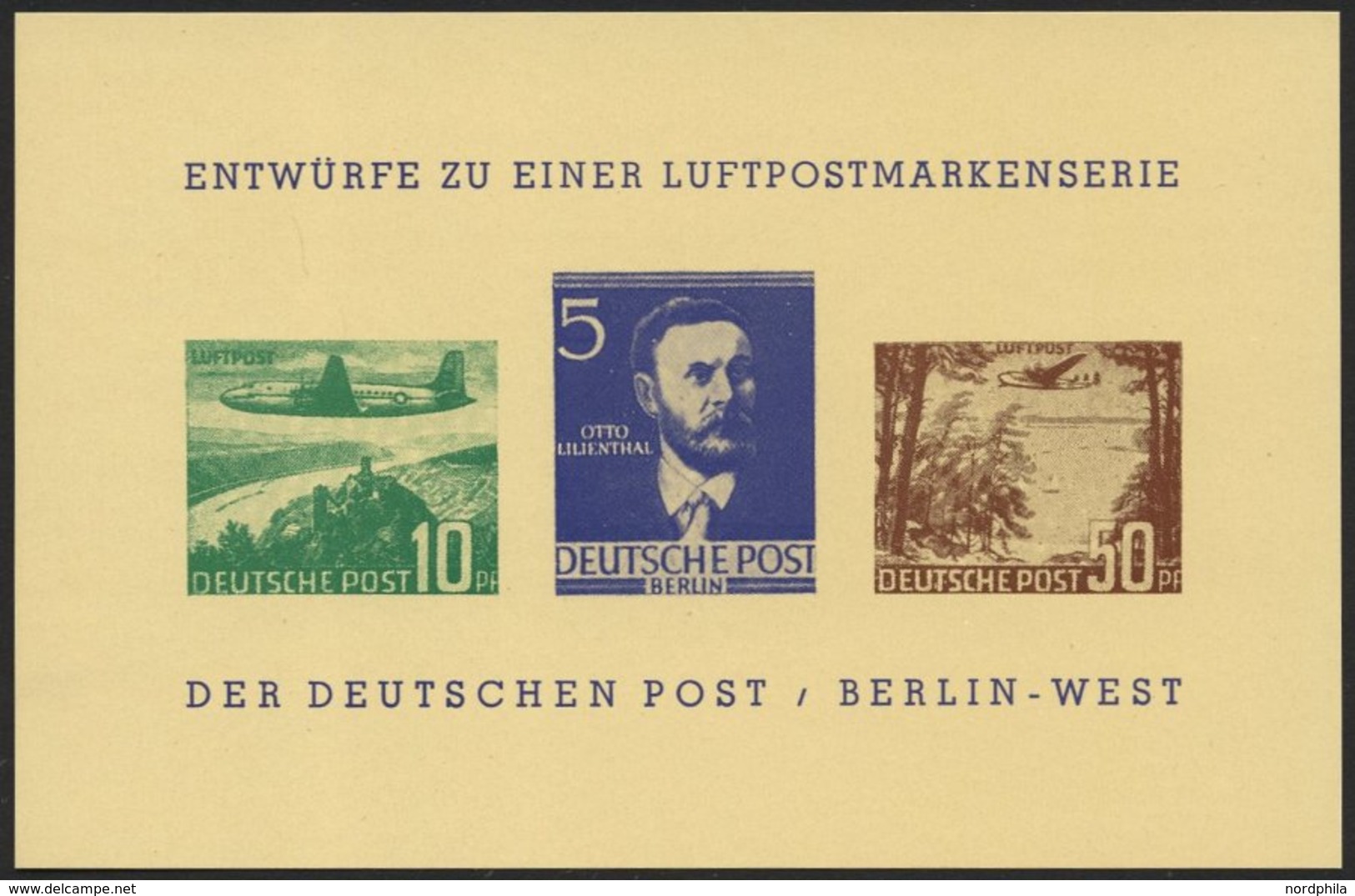 LOTS (*), 1957, Entwürfe Zu Einer Luftpostmarkenserie In 2 Blocks Bephila, Pracht - Used Stamps