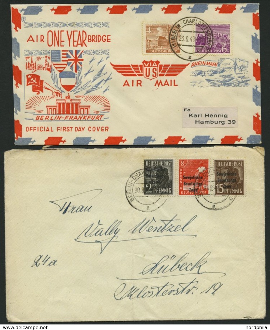 LOTS 1948/9, 8 Verschiedene Luftpostbelege Von Und Nach Westberlin, Meist Pracht - Gebraucht