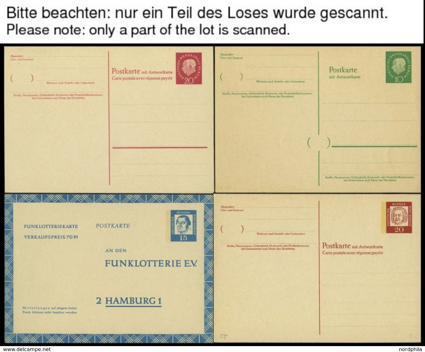 GANZSACHEN Aus P 1a-113 BRIEF, 1949-74, 49 Verschiedene Ungebrauchte Ganzsachenkarten, Fast Nur Prachterhaltung - Sammlungen