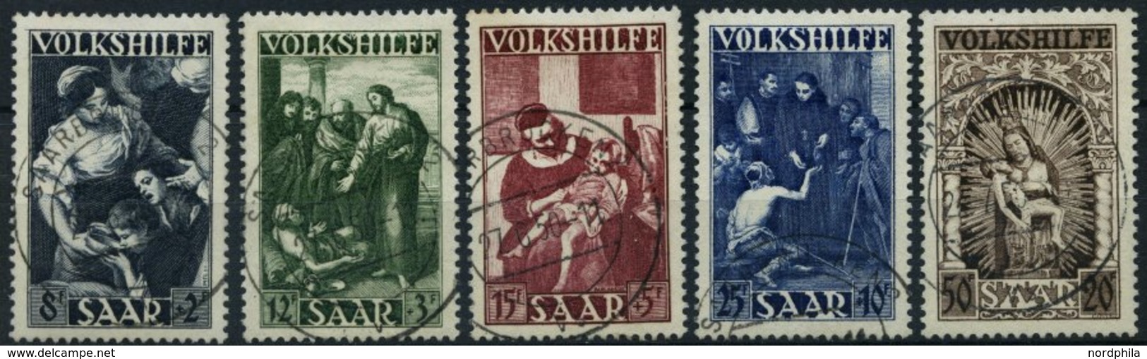 SAARLAND 267-71 O, 1949, Volkshilfe, Prachtsatz, Fotoattest Geigle, Mi. 650.- - Sonstige & Ohne Zuordnung