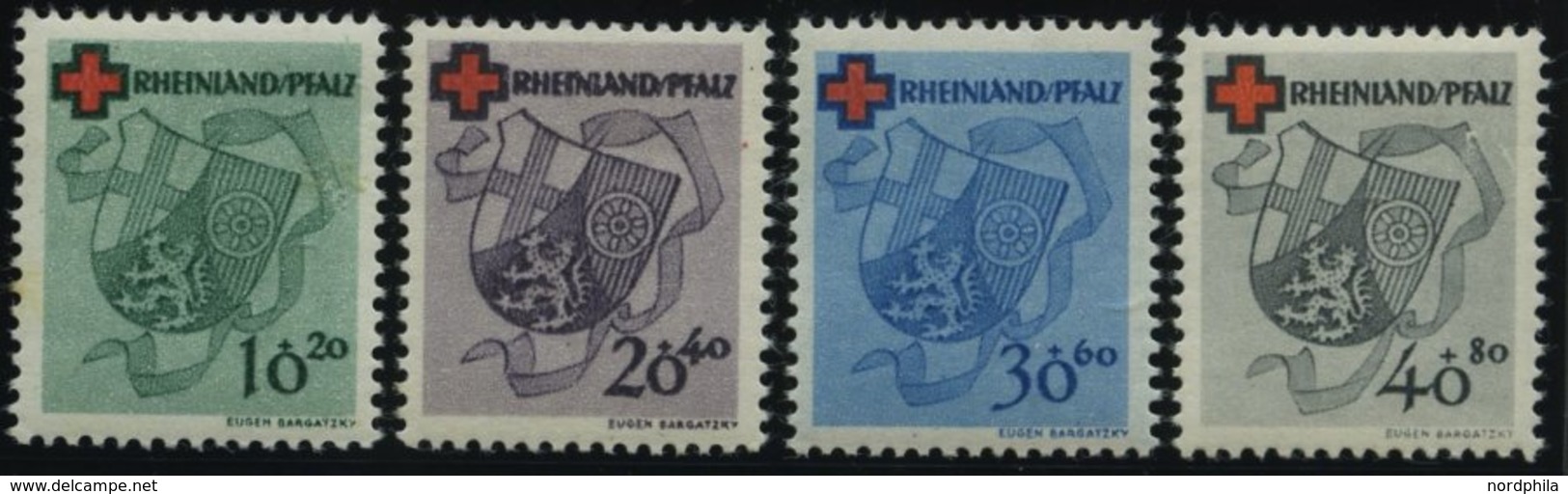 RHEINLAND PFALZ 42-45 **, 1949, Rotes Kreuz, Prachtsatz, Mi. 85.- - Sonstige & Ohne Zuordnung