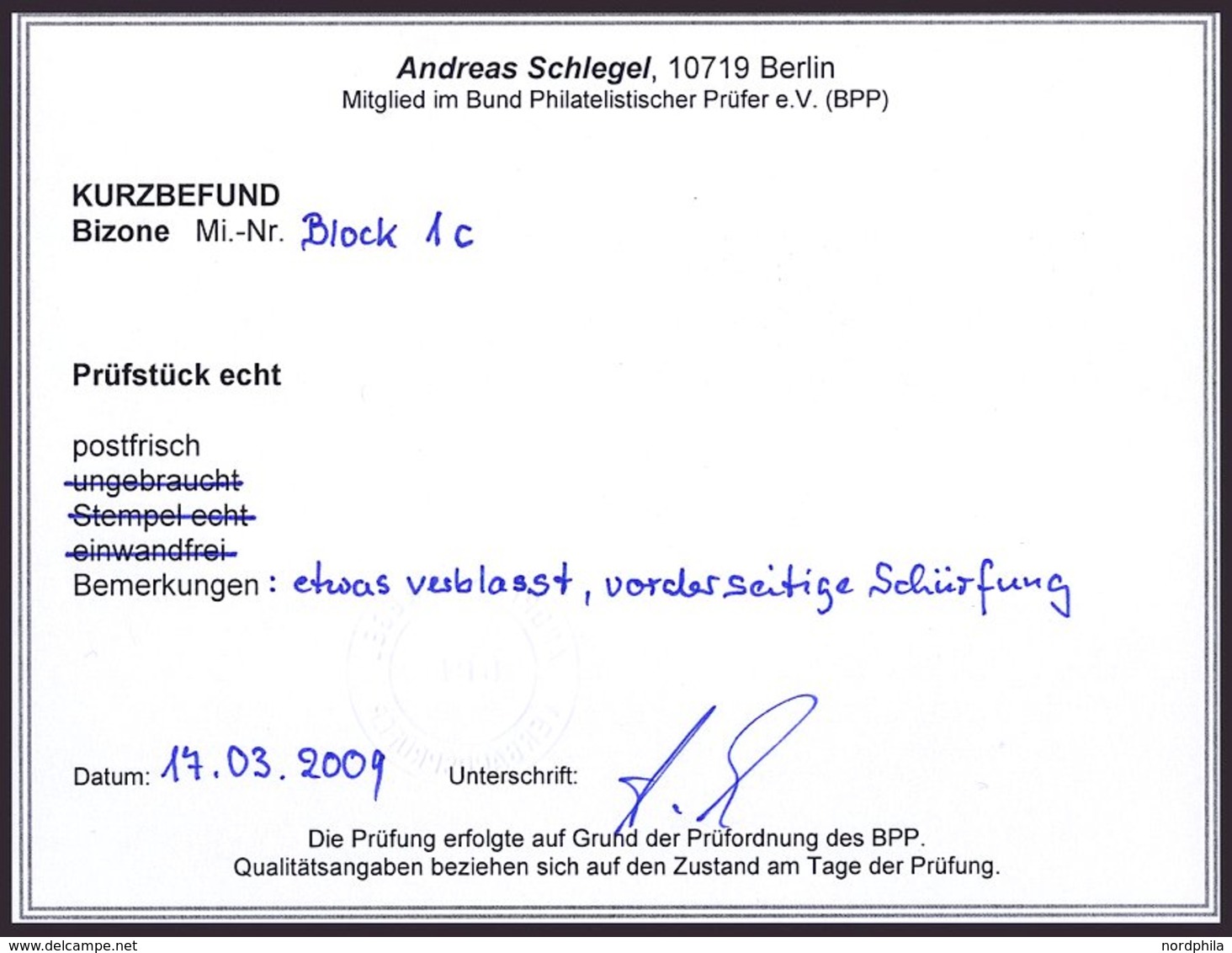 AMERIK. U. BRITISCHE ZONE Bl. 1c **, 1949, Block Exportmesse, 30 Pf. In Schwarzviolettblauultramarin, Minimal Verblasst  - Autres & Non Classés