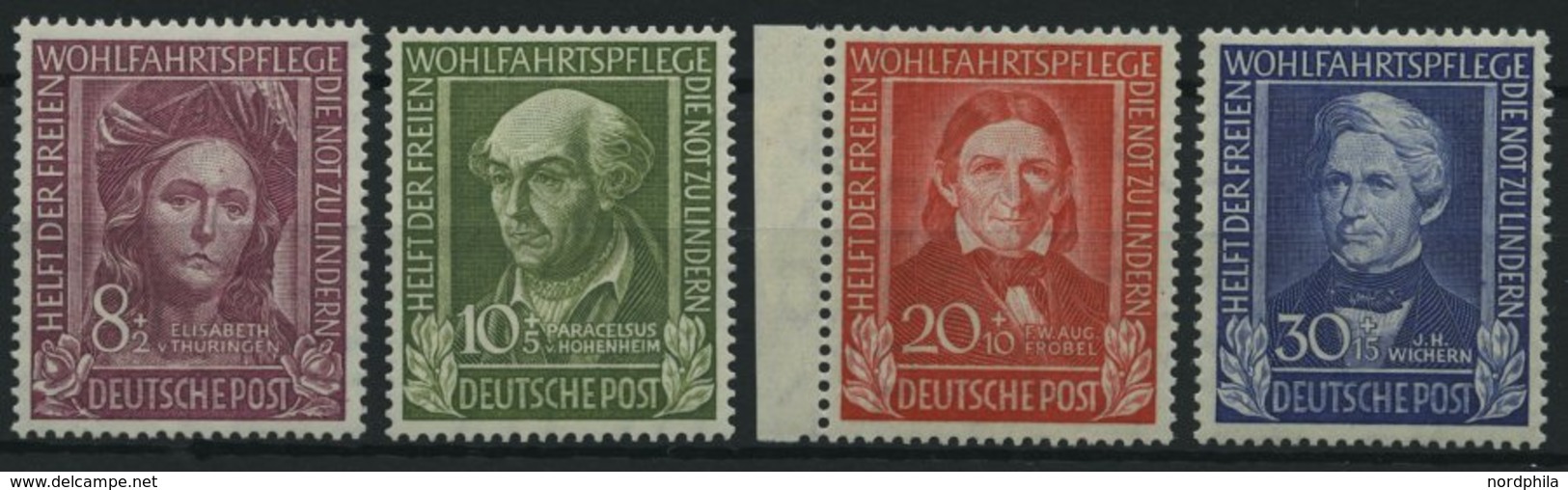 BUNDESREPUBLIK 117-20 **, 1949, Helfer Der Menschheit, Prachtsatz, Mi. 120.- - Usati