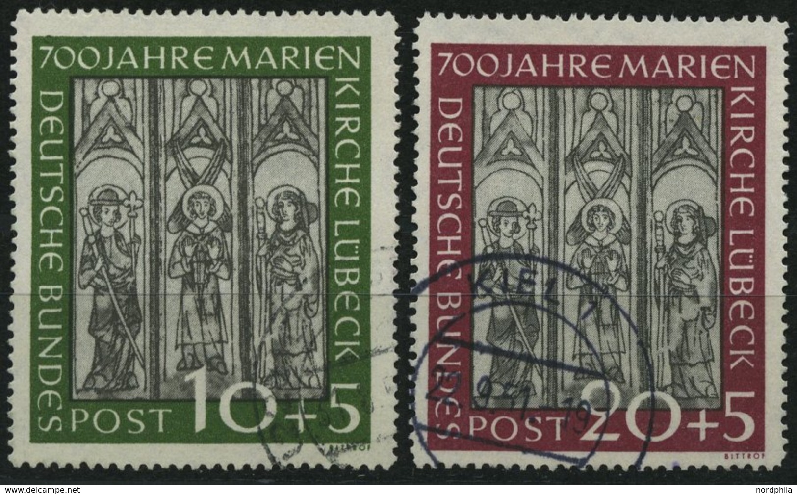 BUNDESREPUBLIK 139/40 O, 1951, Marienkirche, Pracht, Mi. (160.-) - Gebraucht