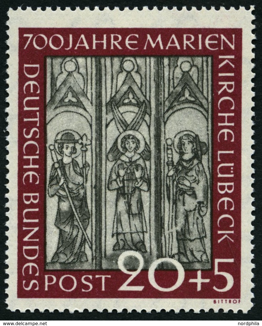 BUNDESREPUBLIK 140 **, 1951, 20 Pf. Marienkirche, Pracht, Mi. (100.-) - Oblitérés