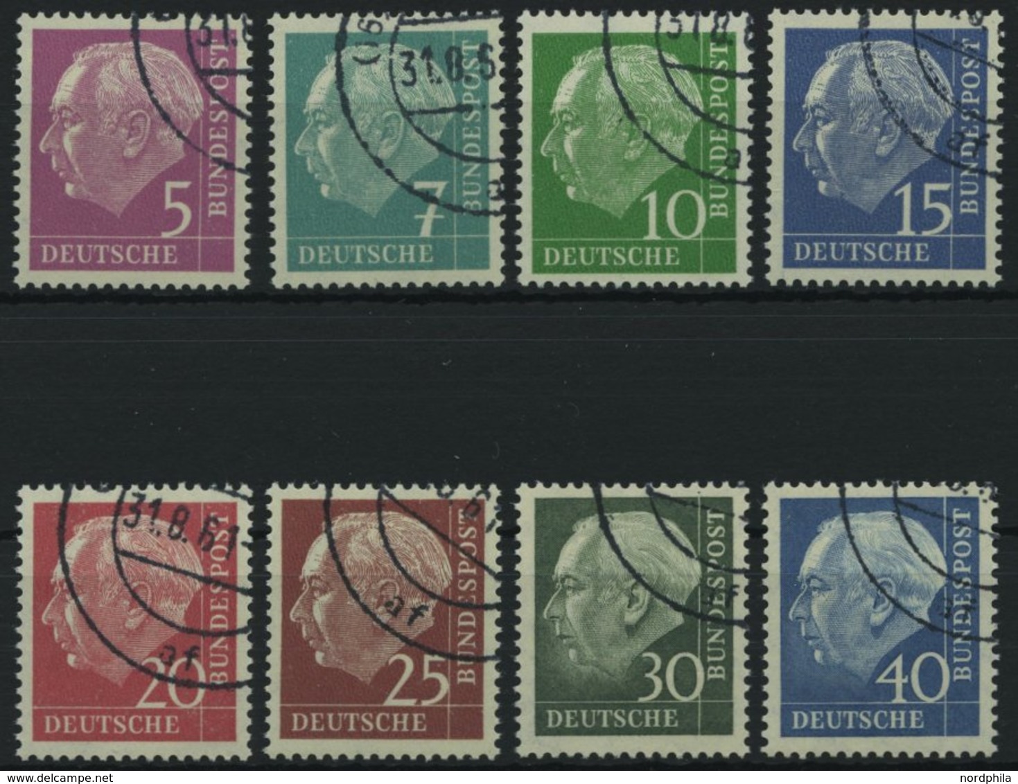 BUNDESREPUBLIK 179-260y O, 1960, Heuß Lumogen, Prachtsatz, Gepr. Schlegel, Mi. 450.- - Gebraucht