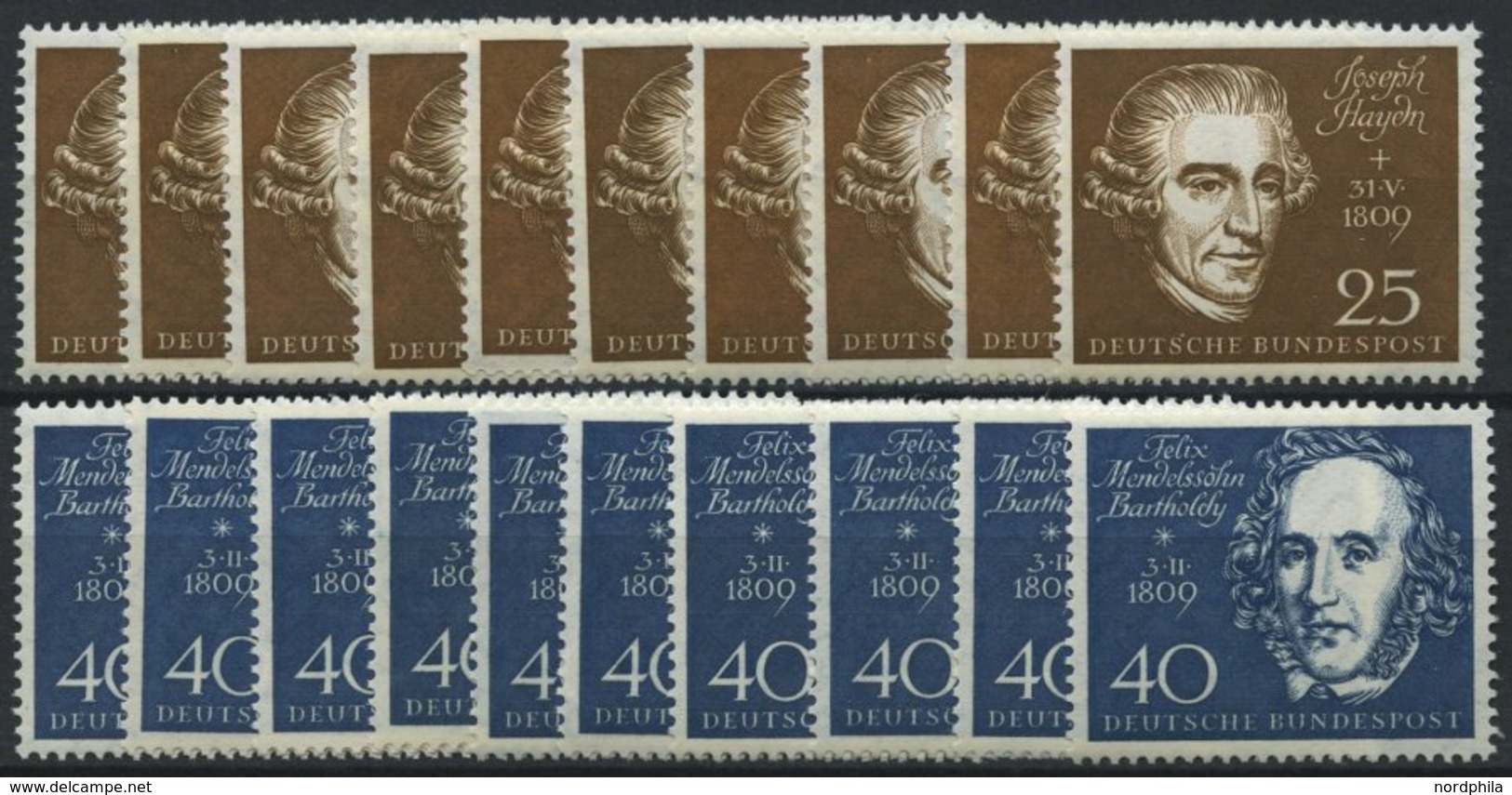 ENGROS 315-19 **, 1959, Beethoven, 10 Prachtsätze, Mi. 200.- - Variétés Et Curiosités